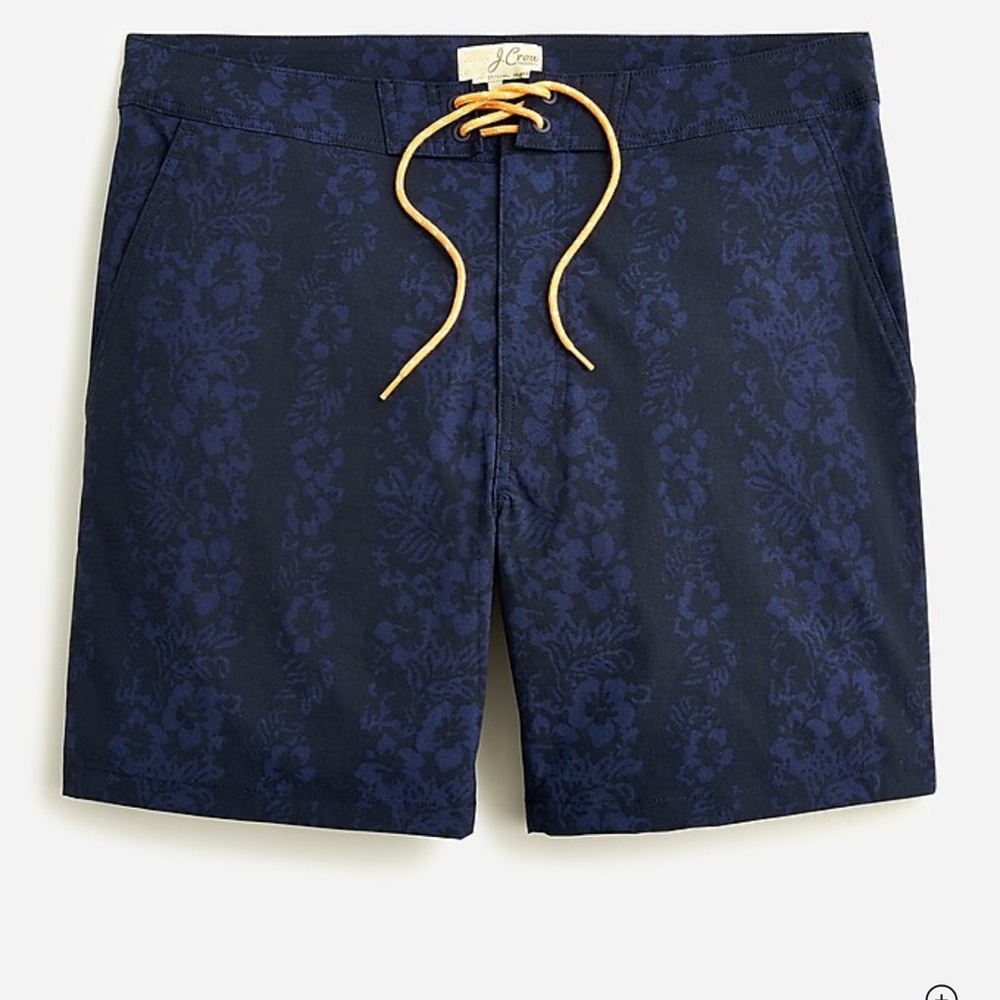 J. Crew Men’s Floral Navy Swim Shorts with Drawstring.NWT